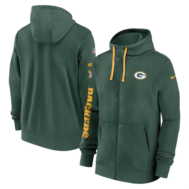 Men's Green Bay Packers Green 2024 Team Full-Zip Hoodie